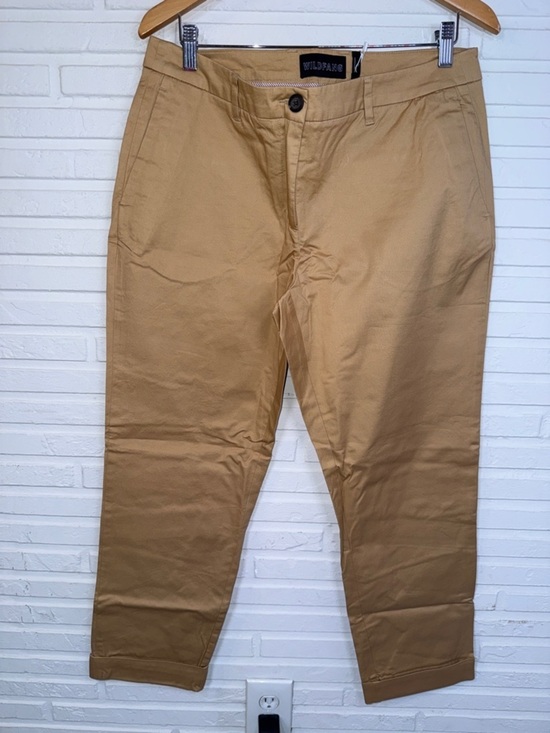 Wildfang Pants - Wildfang Camel Khaki Straight-Leg The Essential Trousers , Women’s Size 12